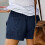 Shorts casuais femininos plus size com cintura elástica e 4