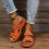 Orangefarbene Damen-Keilsandalen, Größe 38 6