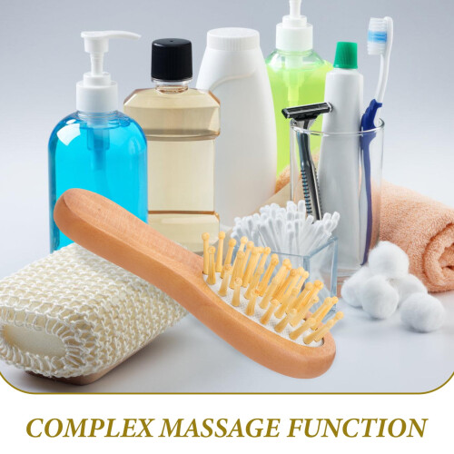 Trähårkammar för massage Beige Set med 3 1