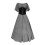 Vestido de baile cinza feminino do século XIX com espartilho e aplicações de patchwork – 4
