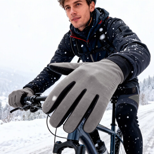 Wasserabweisende Touchscreen-Winterhandschuhe, Grau, Größe XL 1