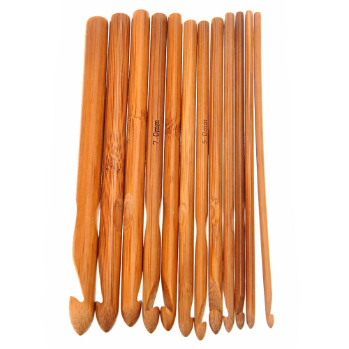 Set de croșete din bambus, 12 buc., 3,0–10,0 mm 2
