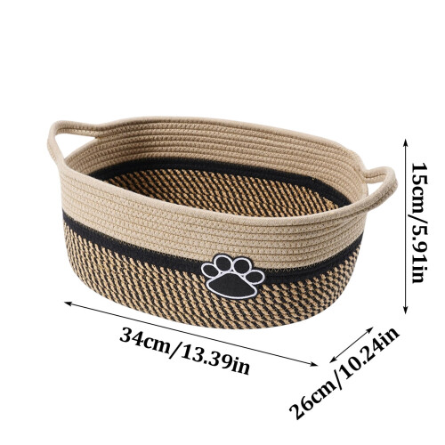 Pet Storage Basket Woven with Handles 1 Pack 1