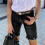 Korte denimshorts med knaplommer til damer 4
