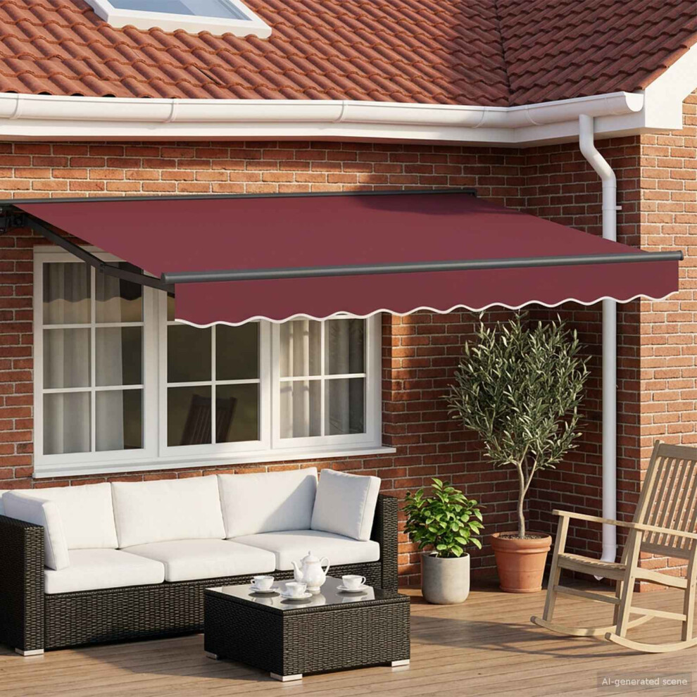 Vidaxl Electric Retractable Awning Burgundy And Anthracite 3.5 X 2.5 M