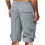 Men's cargo work shorts solid color with multiple pockets 6