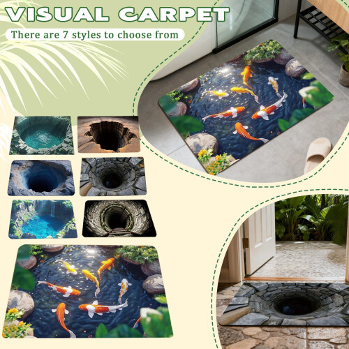 Tapete de entrada com ilusão de ótica 3D para uso interno e externo, 45 x 76 cm (18 x 30 polegadas) 2