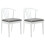 VidaXL vidaXL Dining Chair 2 pcs White and Grey Solid Rubberwood 5