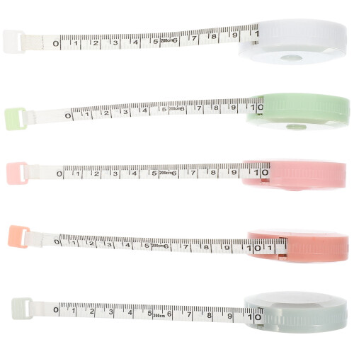 Portable Tape Measure Green 5 Pieces