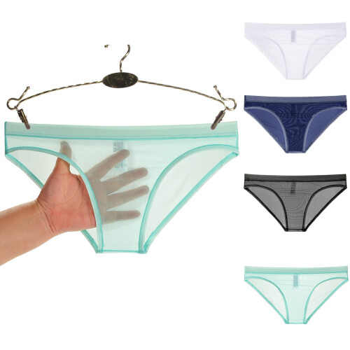 Cueca triangular masculina de cintura baixa em malha respirável