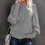 Damen-Strickpullover, Grau, Herbst/Winter, Dicker Pullover 2