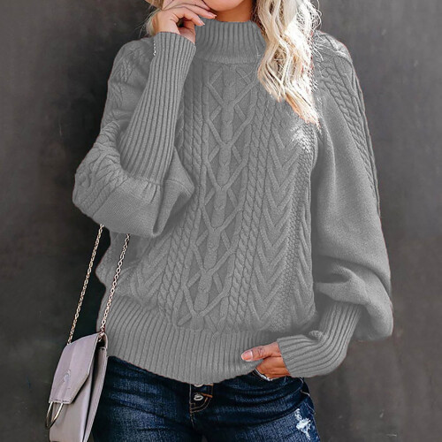 Damen-Strickpullover, Grau, Herbst/Winter, Dicker Pullover 1