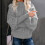Damen-Strickpullover, Grau, Herbst/Winter, Dicker Pullover 4