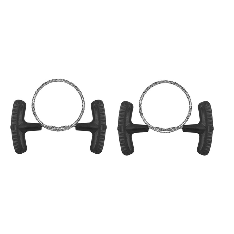 Compact Survival Wire Saw - Black (2-Pack) For Outdoors 7314281027896