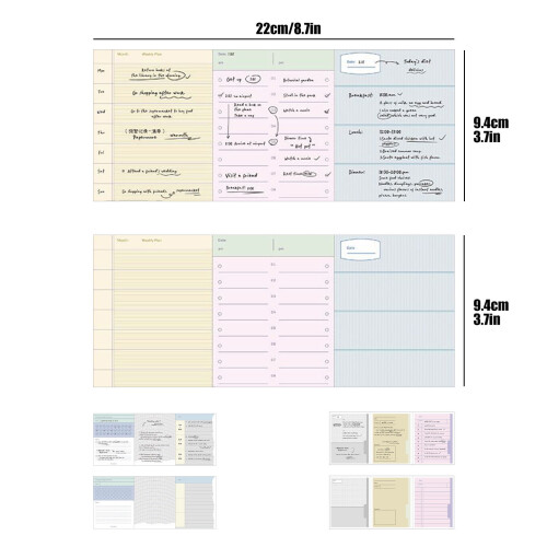 Set di quaderni per ufficio, 3 pezzi, multicolore 2