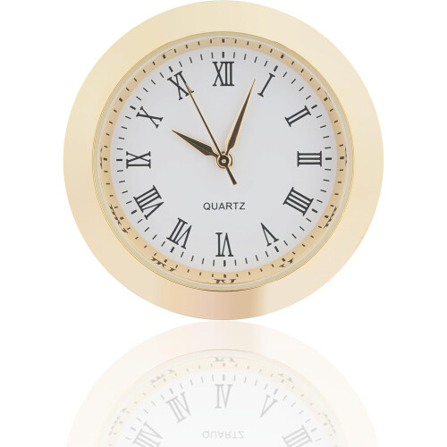 Mini-Uhr mit römischem Zifferblatt, 37 mm, Gold-Quarz
