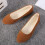 Women's solid slip-on flat casual shoes size 12 4