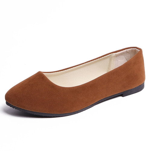 Women's solid slip-on flat casual shoes size 12 2