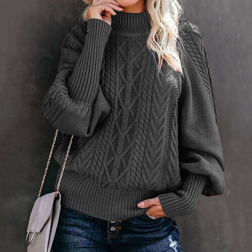 Damen-Strickpullover, Grau, Herbst/Winter, Dicker Pullover 1