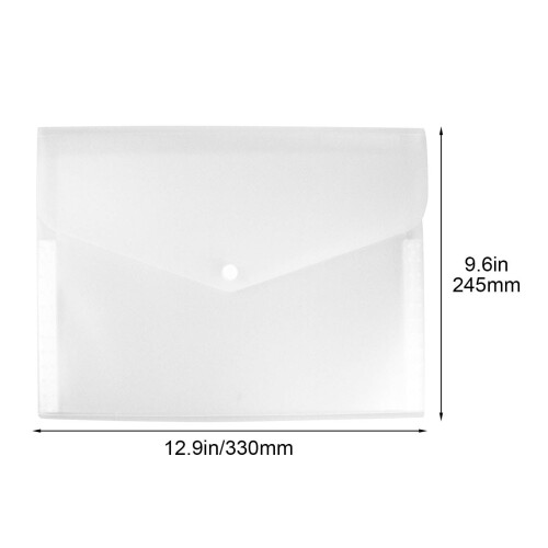 Clear A4 Plastic File Folder with 2 Compartments and Button 1