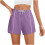 Short uni pour femme, taille élastique, cordon de serrage, poches 2