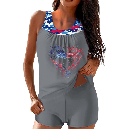 Dames tankini set met Amerikaanse vlag, 2-delig
