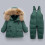 Winter down jacket set for toddlers green 2-3 years 2