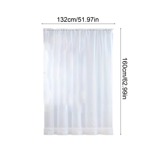 Apartment Decor Curtains Polyester Gauze 62x51 Inch White 1