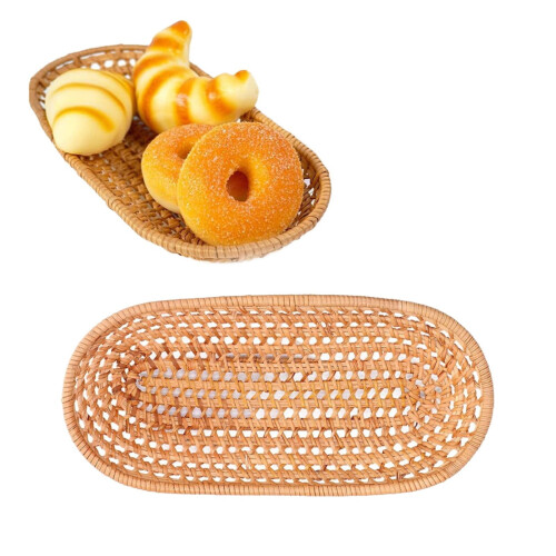 Oval woven bread and fruit basket large wicker