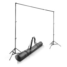 Système de fond télescopique WALIMEX 15227 - 120-307 cm - Noir en aluminium