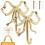 Brass Bowknot Wall Hooks Gold 2 pcs 1