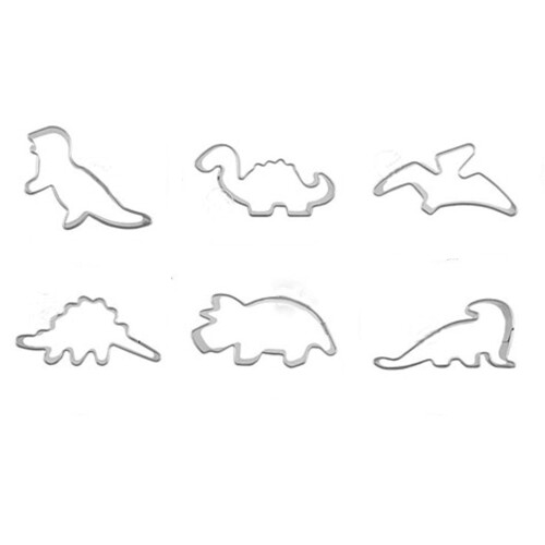 Dinosaurier-Backformen aus Edelstahl, 6-teilig