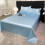 Ensemble de draps en soie glacée gris bleu blanc 3 pièces 8