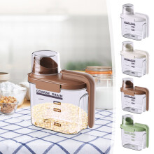 Getreidevorratsglas aus Kunststoff, 800 ml, beige, mit langem Griff