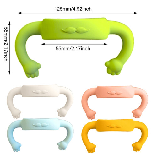 Alças de silicone macio para mamadeira, compatíveis com mamadeiras padrão. 2