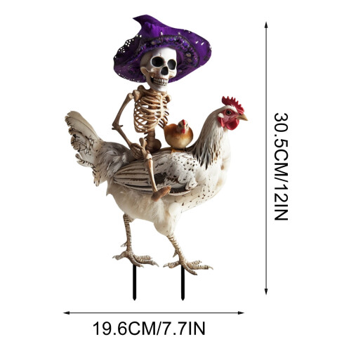 Μεταλλικό πασσαλάκι κήπου για το Halloween με κολοκύθα και νυχτερίδα μάγισσα 1 τεμ. 2