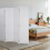 Room Divider 4-Panel Folding Screen White 6FT 2