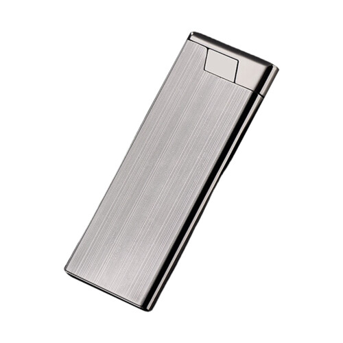 Refillable metal lighter slim wind-resistant butane flame 1
