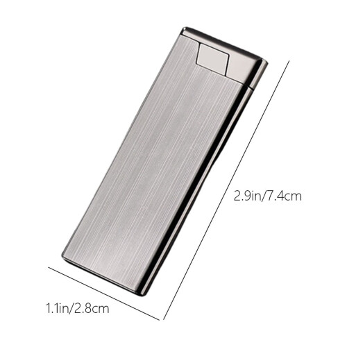 Refillable metal lighter slim wind-resistant butane flame 2