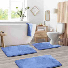 Ensemble de tapis de bain absorbant, doux et antidérapant 3 pièces