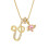 Heart-shaped diamond initial pendant necklace gold-plated 1