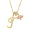 Heart-shaped diamond initial pendant gold-plated A-Z 1