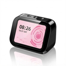 (black) Smart Alarm Clock Bluetooth Speaker Weather Display Night Light Music Stories Player Photo Frame Perfect Gift Bluetooth APP