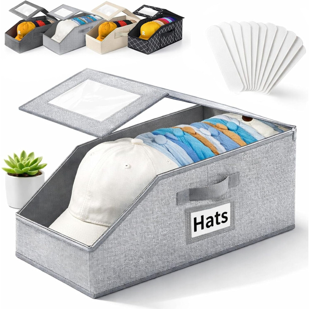 Stackable Baseball Cap Storage Box – Clear Window,