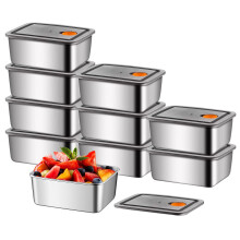 Boîtes de conservation alimentaire en acier inoxydable (10 pièces)