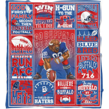 Couverture de football en flanelle douce aux couleurs de l'équipe, 127 x 152 cm