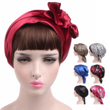 Bonnet chimio en soie pour femme, turban élastique, lot de 2