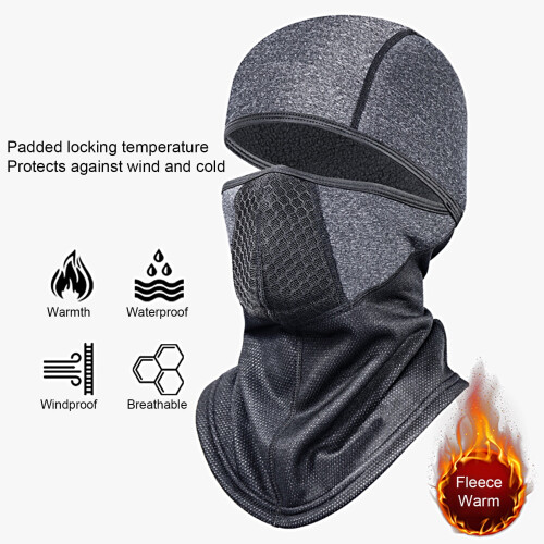 Passamontagna da sci, maschera invernale antivento in pile.