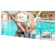 Bolsa de Maquiagem com Letras Bordadas, Capacidade, Transparente, em PVC Impermeável, para Viagens e Organização de Produtos de Beleza.