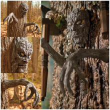 Décoration d'arbre visage extérieur Halloween Pâques Ensemble de 3 pièces